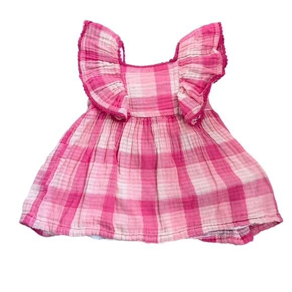 Tucker + Tate Pink Plaid Ruffle Top & Bloomer Set | 6M - Picture 2 of 7